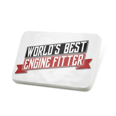 Porcelein Pin Worlds Best Engine Fitter Lapel Badge – (Best Engine In The World)