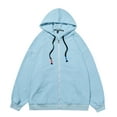 thumbnail image 4 of LOVZFMLL Cardigan for Women Men's Spring And Hooded Macaron Pocket Zipper Cardigan Sweater Coat, 4 of 7