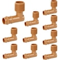 thumbnail image 1 of PVC to Drip Irrigation Adapter, 1/2" PVC Male Pipe Thread (MNPT) x 1/2" Drip Irrigation Barbed 90 Degree Elbow Drip Line to Threaded Hose Adapter Fittings (10 Pack) 1/2" MNPT to Barb Elbow, 1 of 8