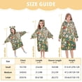 thumbnail image 4 of FORMRS Wearable Blanket Hoodie with Sleeves for Kids Cozy Flannel Sweatshirt, Beige Floral Garden, 4 of 7