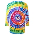 thumbnail image 4 of CYMMPU Tunic Tops 3/4 Sleeve Tie Dye Loose Fit Spring Tops Summer Trendy Shirts Blouses for Women Dressy Casual Crew Neck Ombre T-Shirts Multicolor XXXXXL, 4 of 5