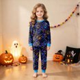 thumbnail image 2 of TOWED22 Toddler Girls Boys Halloween Skeleton Pajamas Sets Kids Cute Pumpkin Sleepwear Boys Halloween Ghost 2 Pcs PJS(Sky Blue,7-8 Y), 2 of 9