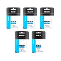 REACH Unflavored Waxed Dental Floss, 55 yds (Pack of 5)