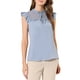thumbnail image 1 of INSPIRAR CHIC Blusa sin mangas con cuello de volantes y lazo en la espalda, mariposa, S Azul Humo, 1 of 6