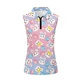 thumbnail image 2 of Uorisanigo Cute Bunny Women's Golf Sleeveless Shirt Comfortable Fashionable Women's Dry-Fit Golf Shirts with 1/4 Zipper Easter Egg Casual Workout Tank Tops, 2 of 7