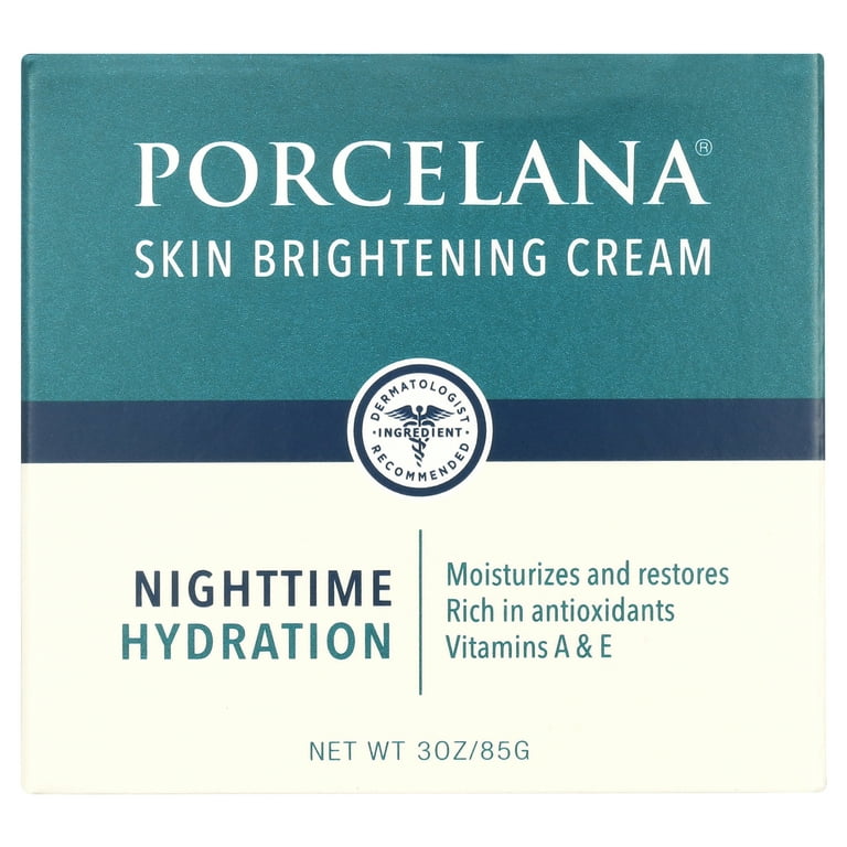 Porcelana Skin Brightening Cream, Nighttime Hydration Moisturizer, 3 oz. 