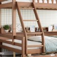 thumbnail image 6 of Leumius Twin over Full Bunk Bed with Storage Drawers, Chic Curved Guardrail & Side Storage Shelves, Bunk Bed Frame with Ladder Deep Natural, 6 of 9