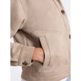 thumbnail image 5 of Time and Tru Women's Faux Suede Button Front Jacket, Sizes XS-XXXL, 5 of 5