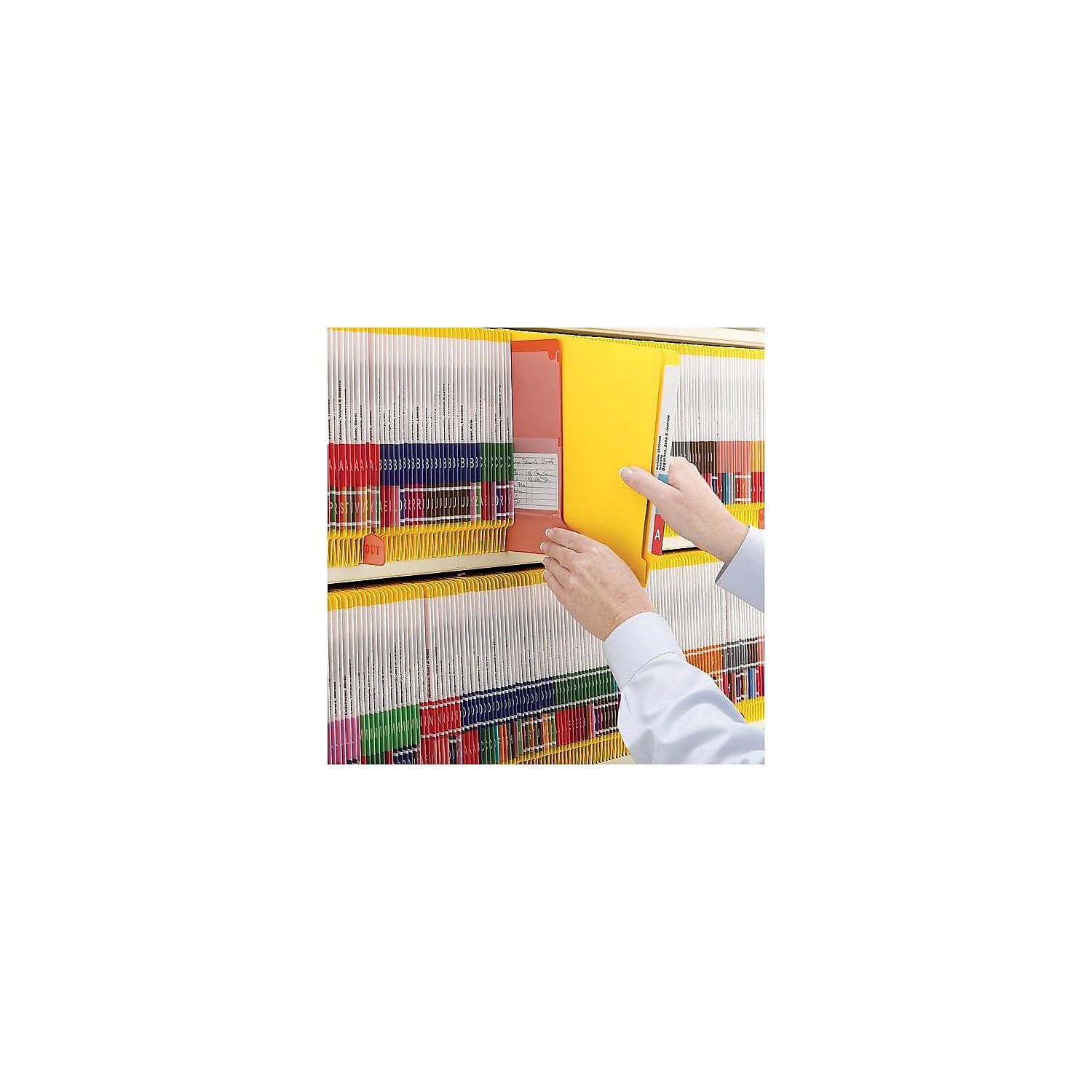 Smead 25910 Colored File Folders, Straight Cut, Reinforced End Tab, Letter, Yellow, 100/Box