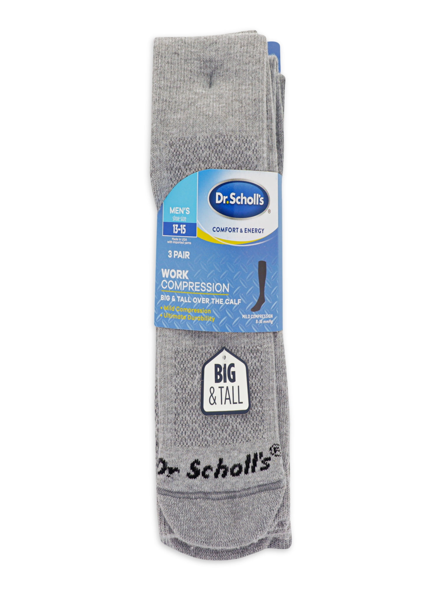 Scholl's Men's Athletic & Work Compression Over the Calf Socks Dr 