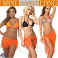 thumbnail image 3 of Coqueta Mesh Cover up Swimwear Beach Sarong Pareo Canga Swimsuit Wrap ORANGE-O/S, 3 of 3
