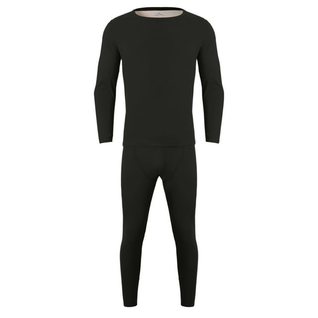 Mens Velvet Double Thermal Underwear Set Autumn Winter Warm Thermal Base Layer Top and Bottom Pants for Cold Weather