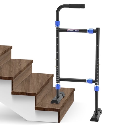 Professional Stair Cane, Stair Climbing Assist Cane for Elderly with Sore Knees, Adjustable Stair Crutches with Width and Height Customization, Suitable for Most Steps