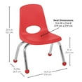 thumbnail image 3 of 30" x 72" Rectangle Dry-Erase Activity Table with Chunky Legs and 10" Stack Chairs with Ball Glides, 5-Piece Set - White/Red, 3 of 5