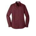 thumbnail image 3 of Port Authority Adult Female Women Plain Long Sleeves Shirt Burgundy Medium, 3 of 4