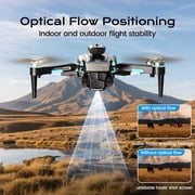 Wefone Camera Drone with Remote Screen, M107 Foldable Quadcopter, Optical Flow, Brushless Motor, Obstacle Avoidance, Under 249g, 2 Batteries, Black