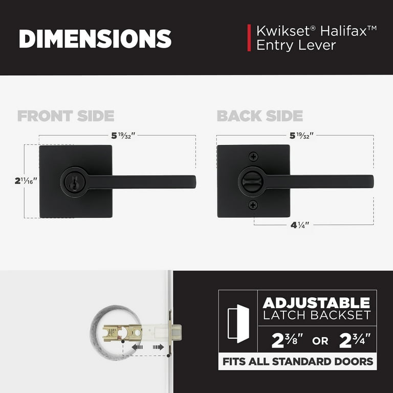 Kwikset Halifax Square Keyed Entry Lever Doorknob with Smartkey