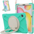thumbnail image 3 of XYX Case for Samsung Galaxy Tab S6 Lite (SM-P610/P613/P615/P619), 360 Degree Rotating Hand Grip Shockproof Cover with Shoulder Strap, Mint Green, 3 of 7