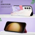 thumbnail image 3 of for Samsung Galaxy S24 Plus PU Leather Wallet case, Marble Pattern Credit Card Holder,Flip Folio Book Kickstand Cover Women Men with Long + Short Strap for Samsung Galaxy S24 Plus, Purple/White, 3 of 6