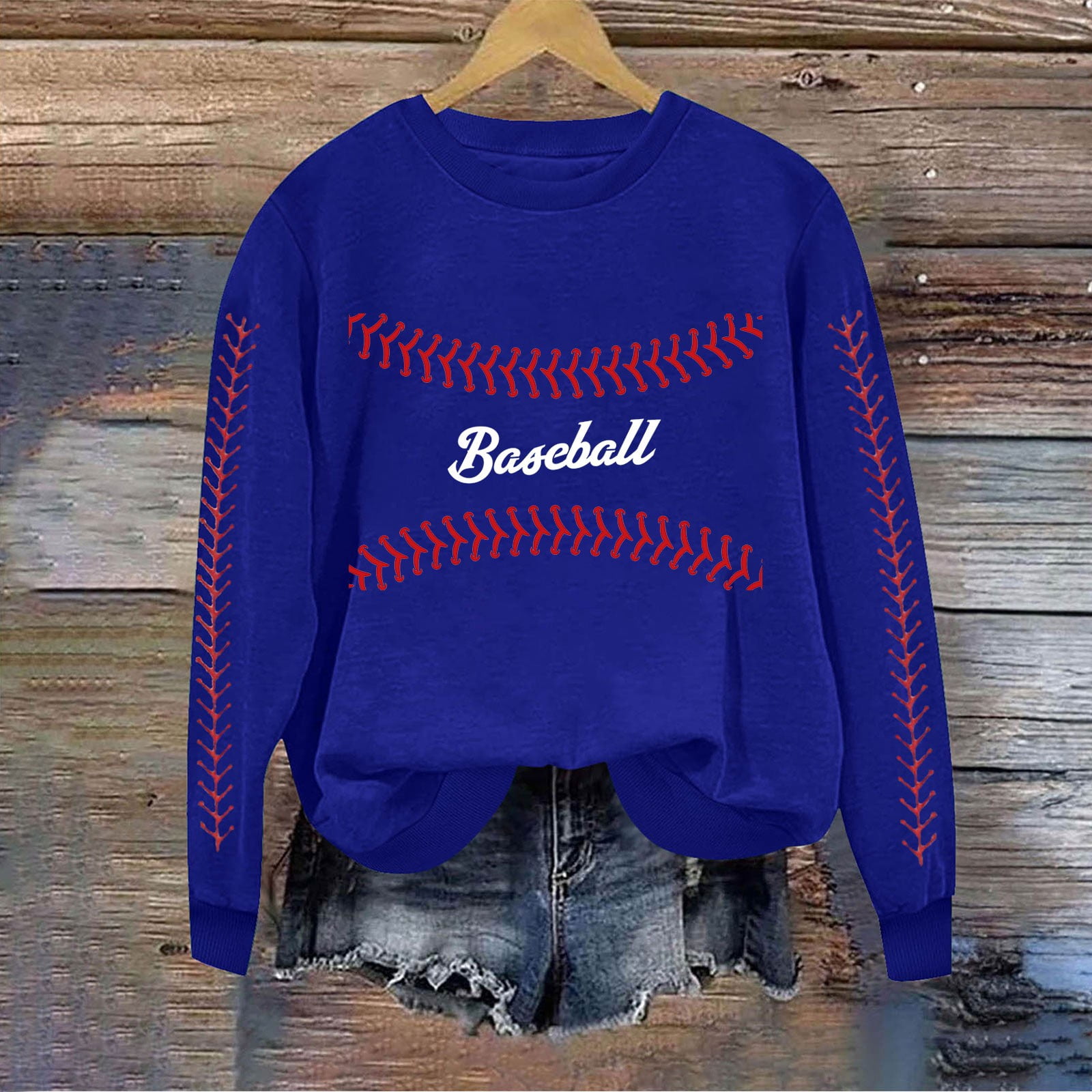 Game Day Baseball Sweatshirt for Women Long Sleeve Pullover Tops Casual Loose Crewneck Funny Baseball Mom Tunic Blouse