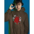 thumbnail image 2 of Realistic Heart W Flowers Hoodie Men -Image by Shutterstock, Male 3X-Large, 2 of 4