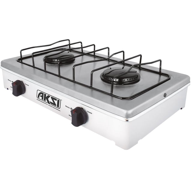 Estufa de Mesa Aksi 2 Quemadores Blanca