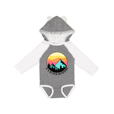 

Inktastic It s Better Outdoors Mountains at Sunset Gift Baby Boy or Baby Girl Long Sleeve Bodysuit