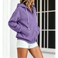 thumbnail image 5 of Asgosdo Hoodies for Women Long Sleeve Button Collar Drawstring Hooded Tops Loose Fit Sweatshirts Comfy Casual Winter Pullover, 5 of 6