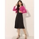 thumbnail image 3 of Cárdigan Crop Top Dobladillo Curvo Frente Abierto Bolero Encogimiento Hombros De Otoño Invierno Para Mujer Fucsia L, 3 of 5