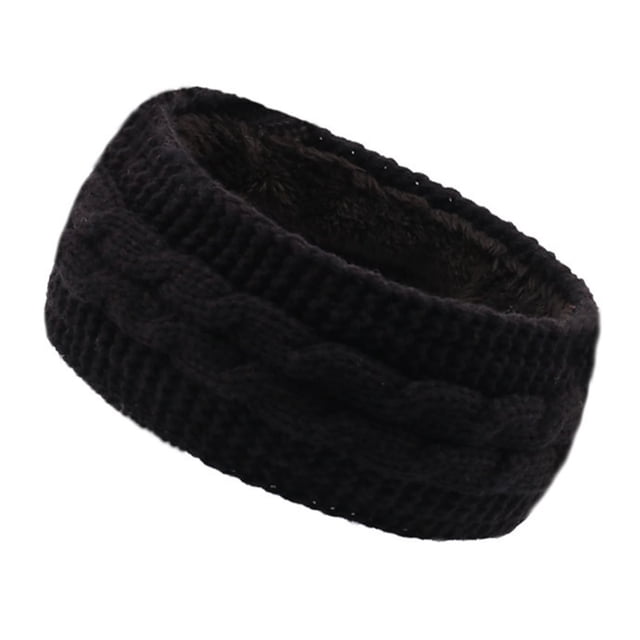 Bandeau de Sport en Laine Tricotée Couleur Unie Automne et Hiver