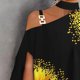 thumbnail image 4 of Top con hombros descubiertos para mujer, cuello alto para mujer, un hombro, cuello alto para mujer, top con un hombro, camisa suelta con estampado de moda, diseño de clase mundial, 4 of 7