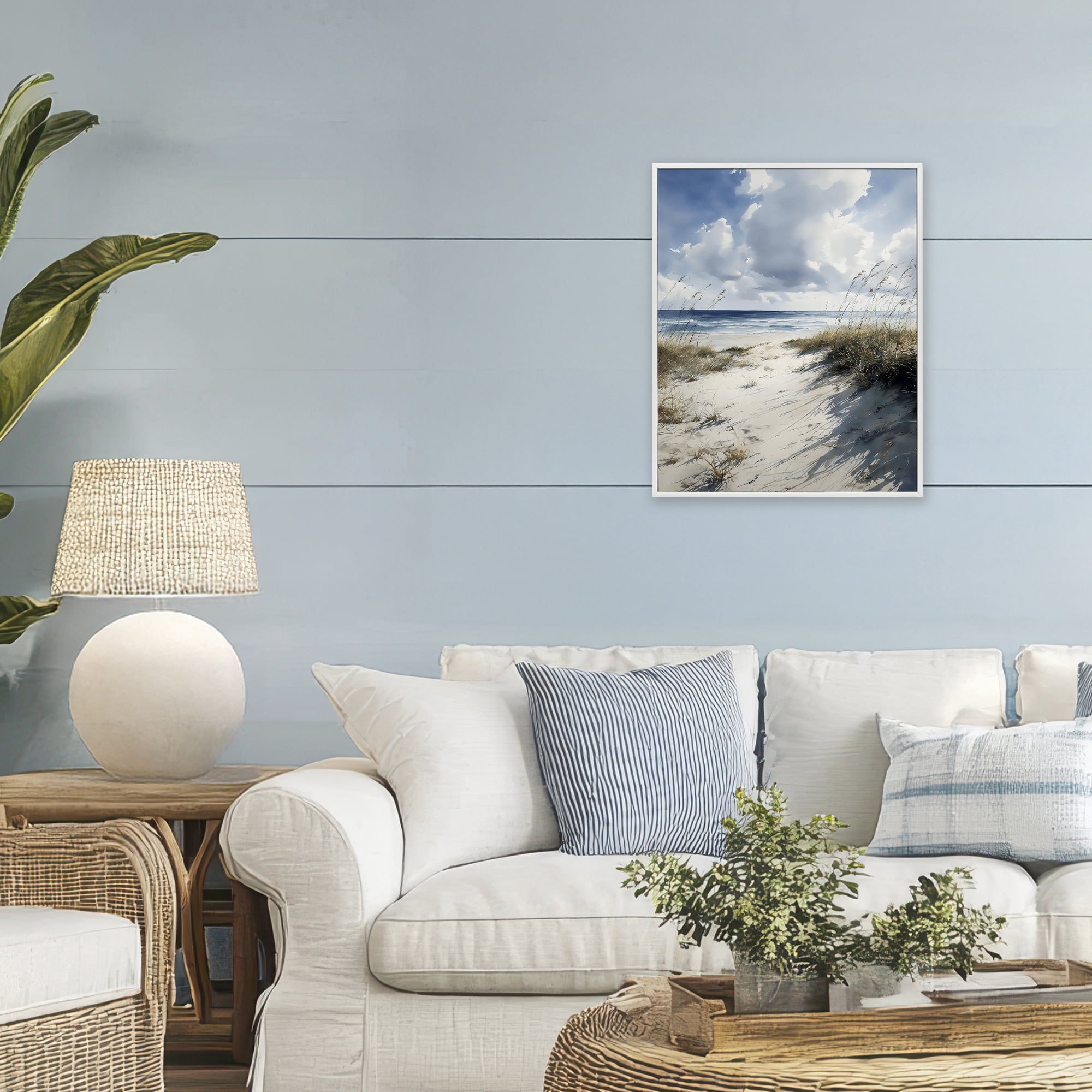 Stupell Industries Dune Beach at Midday White Framed Giclee Art, design by Franklyn Gregory