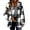 Black, variant on Women Winter Warm Fleece Plaids Shacket Jackets Lapel Collar Loose Trench Coat