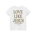 thumbnail image 5 of CCRFTGI Love Like Jesus Cute Teen Girl Shirts 10-12 Short Sleeve Letter Tween Girls Trendy Clothes Tee Tops Summer Casual Loose Comdy Crew Neck Shirts White 1-2 Years, 5 of 6