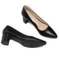 thumbnail image 2 of PENNYSUE Women's Pointed Toe Pumps 2 Inch Chunky Block Low Heels Black Dressy Shoes Slip On Pump Size 8M, 2 of 6