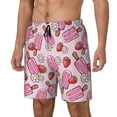 thumbnail image 1 of Balery Strawberry Popsicle Bañador para hombre, shorts de playa de secado rápido con entrepierna y forro de compresión-3X-Large, 1 of 6