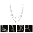 thumbnail image 3 of 1Pc Punk Metal Waist Chain Double-layer Cross Pants Chain Clothing Accessory, 3 of 8