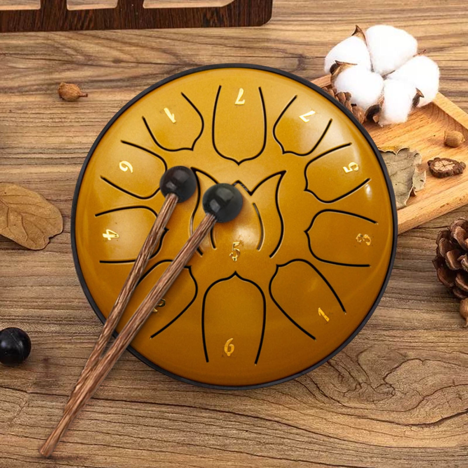 JGJJUGN 6-Inch 11 Tone Hand Drum Forget Worry Drum Portable Carbon Steel Musical Instrument for Stress Relief and Relaxation
