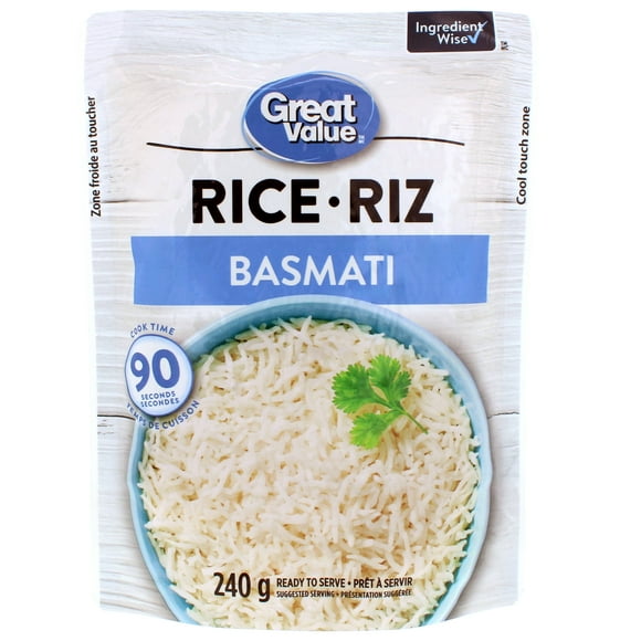 Riz basmati Great Value 240&nbsp;g