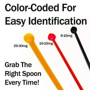 SuperDosing Plastic Yellow, Black, Orange Micro Scoop Variety 6mg-30mg Measuring Tiny Spoons 3 Pk