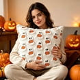 thumbnail image 3 of Clearance Halloween Decor Throw Pillow Covers - 18"x18" Soft Cute Pumpkin Pillow Cover, Halloween Decorations Gift for Spooky Season & Cozy Fall Decor (White), 3 of 6