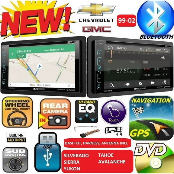 99 00 01 02 SILVERADO SIERRA GPS NAVIGATION SYSTEM BLUETOOTH CAR STEREO RADIO