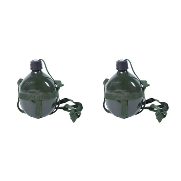 Greeniant Botella de agua portátil para acampar, actividades al aire libre, producto ecológico, botella para acampar al aire libre, verde, 2L Verde 2L 2Conjunto