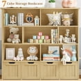 thumbnail image 5 of Homfa 7 Cube Toy Storage Organizer, Kids Geometric Bookcase and Bookshelf with 4 Drawers, Natural, 5 of 7