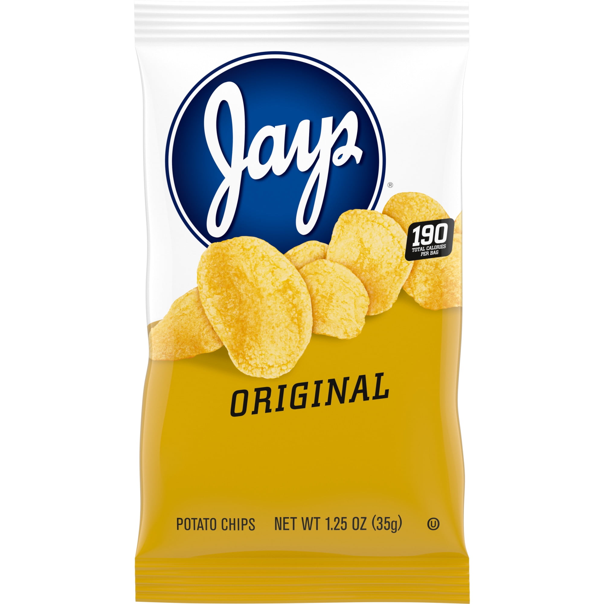 Jays Original Potato Chips, 1.25 oz Snack Bag