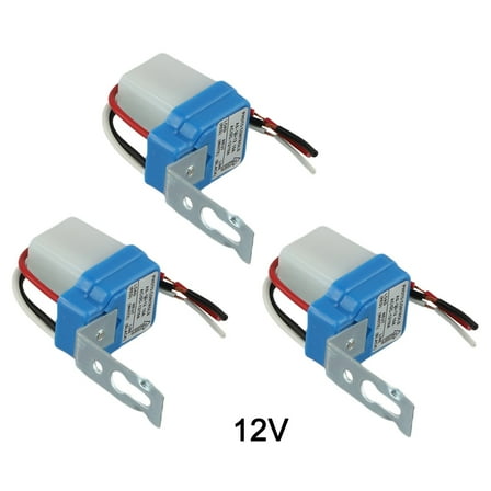 qiya 3Pcs AC DC 12V 10A Auto On Off Photocell Light Switch Photo Switch Light Sensor
