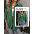 thumbnail image 6 of SLADYGLO Women Lapel Collar Long Sleeve Chest Pocket Shirt, 6 of 7