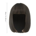 thumbnail image 2 of DOPI Short Wave Head Wig Brown Bangs Straight Hair Wig Natural Fluffy Role Playing Female Short Hair Wave Head Folding Hair Dryer Mini Hair Dryer, 2 of 5
