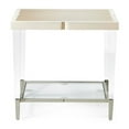 thumbnail image 5 of Michael Amini Camden Court Wood & Glass End Table in Ivory Pearl & Taupe, 5 of 10