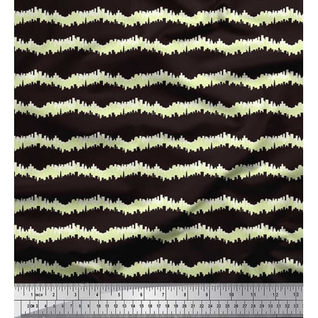 Soimoi Georgette Viscose Fabric Monuments Shirting Printed Fabric 1 Yard 42 Inch Wide